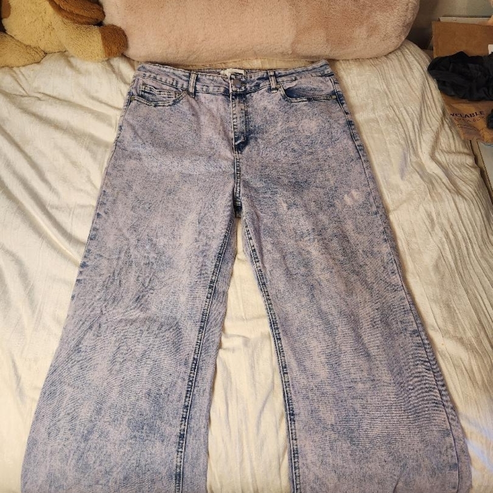 Stylish Blue Acid Wash Jeans